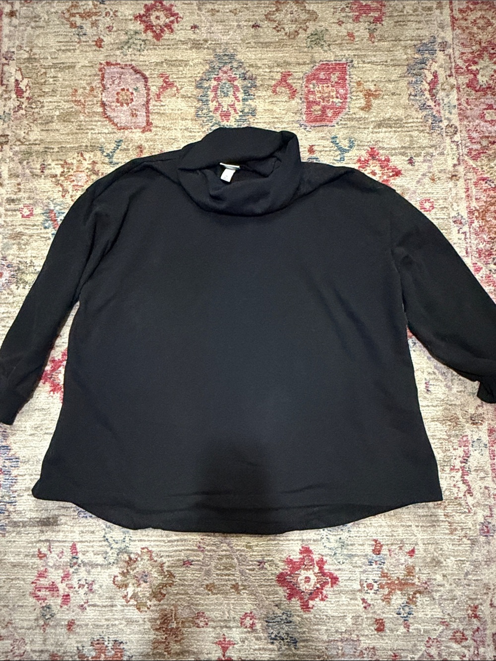 Ava & Viv Black Ribbed Turtleneck Top